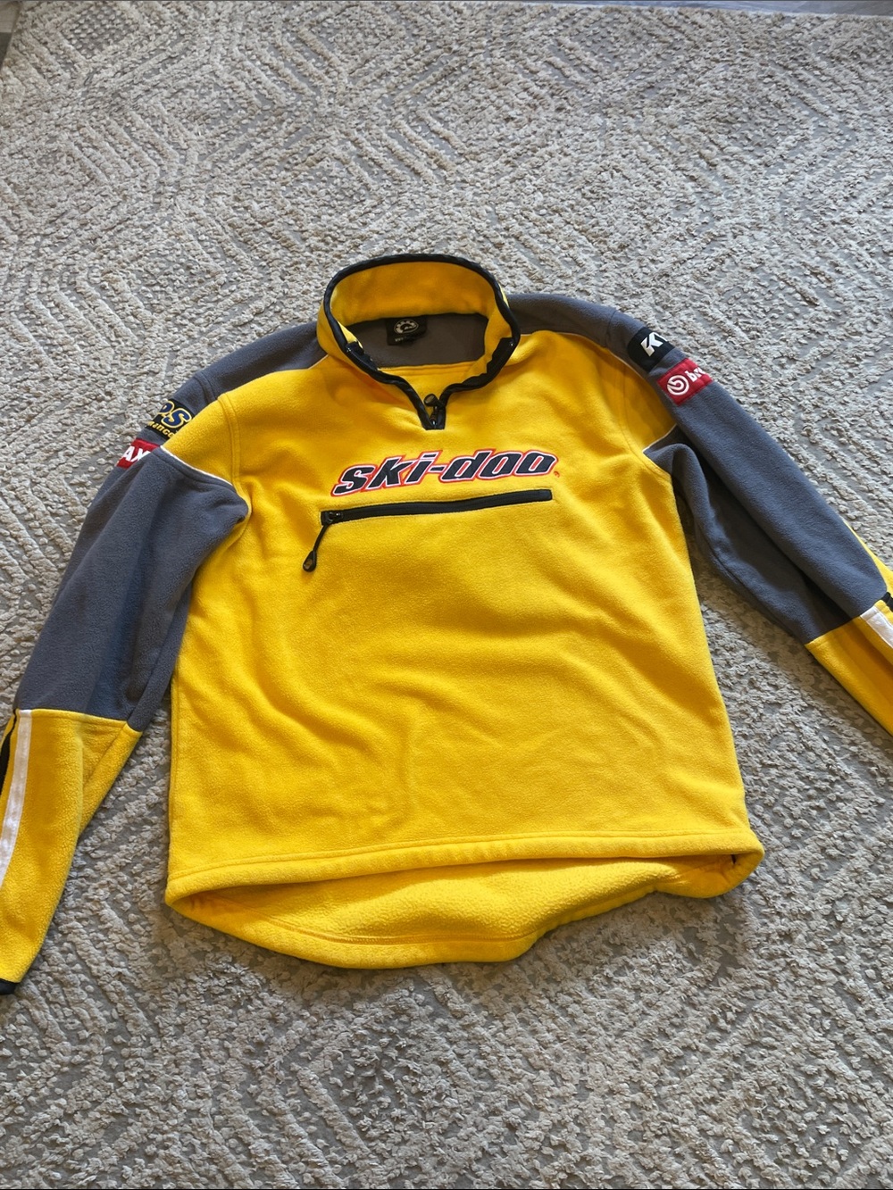 Ski-Doo Men's Yellow & Gray Fleece Pullover